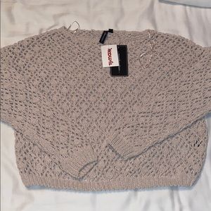 Tan Slouchy Netted Long Sleeve